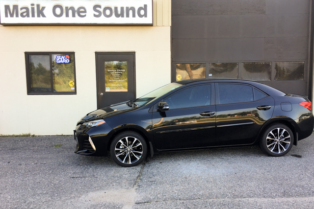 Toyota 2019 Corolla with professional window tint in North Bay